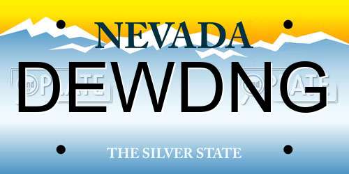 DEWDNG Nevada License Plate