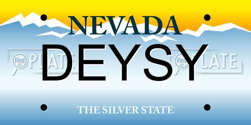 DEYSY Nevada License Plate