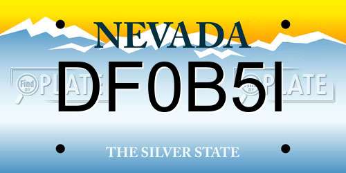 DF0B5I Nevada License Plate