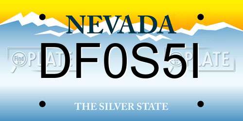 DF0S5I Nevada License Plate