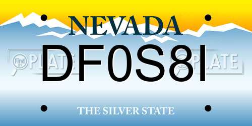 DF0S8I Nevada License Plate