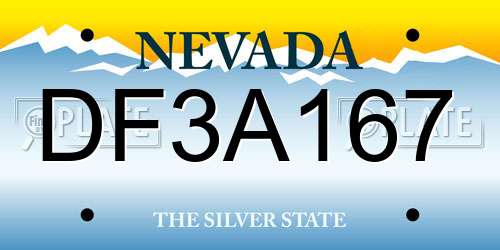 DF3A167 Nevada License Plate