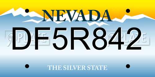 DF5R842 Nevada License Plate