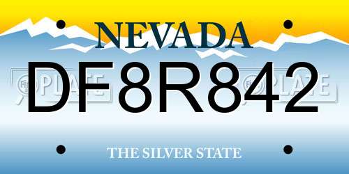 DF8R842 Nevada License Plate