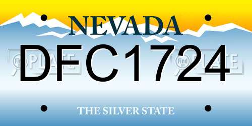 DFC1724 Nevada License Plate