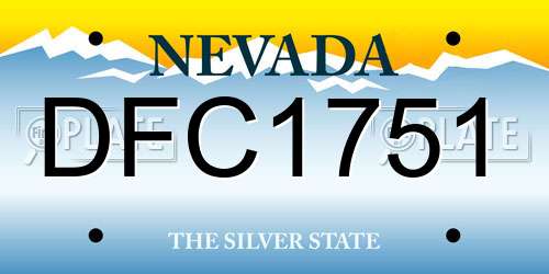 DFC1751 Nevada License Plate