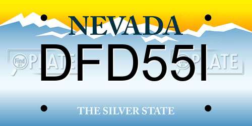 DFD55I Nevada License Plate