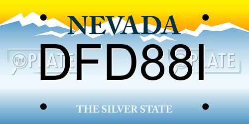 DFD88I Nevada License Plate