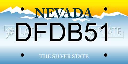 DFDB51 Nevada License Plate