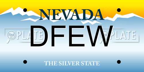 DFEW Nevada License Plate