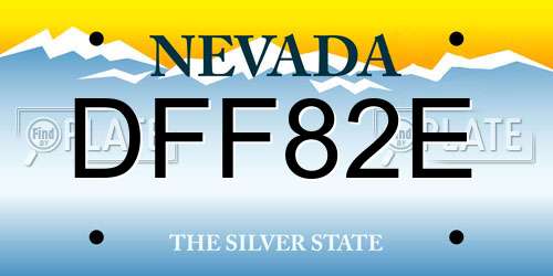 DFF82E Nevada License Plate