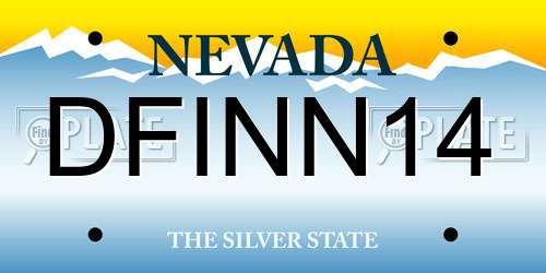 DFINN14 Nevada License Plate