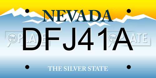 DFJ41A Nevada License Plate