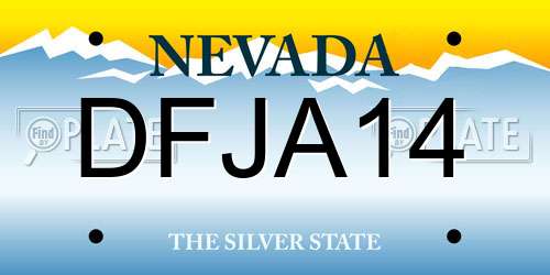 DFJA14 Nevada License Plate