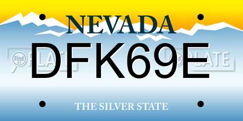 DFK69E Nevada License Plate