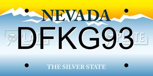 DFKG93 Nevada License Plate
