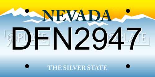 DFN2947 Nevada License Plate