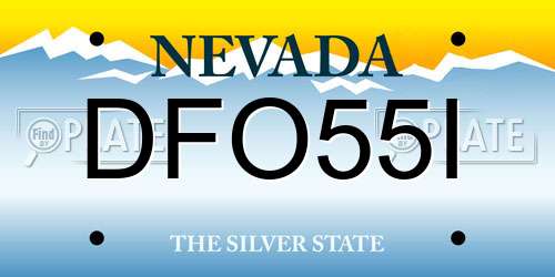 DFO55I Nevada License Plate