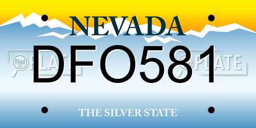 DFO581 Nevada License Plate