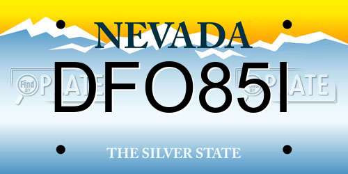 DFO85I Nevada License Plate