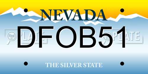 DFOB51 Nevada License Plate