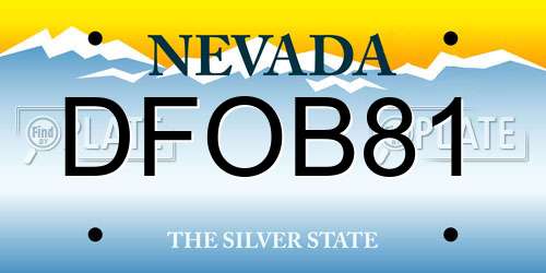 DFOB81 Nevada License Plate