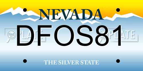 DFOS81 Nevada License Plate