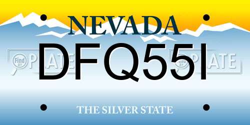 DFQ55I Nevada License Plate