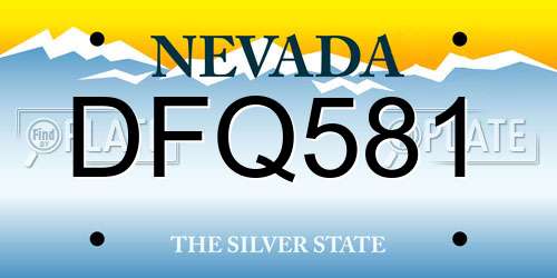 DFQ581 Nevada License Plate
