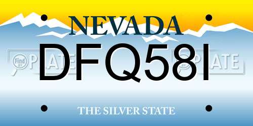DFQ58I Nevada License Plate