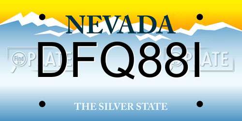 DFQ88I Nevada License Plate