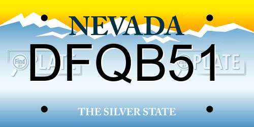 DFQB51 Nevada License Plate