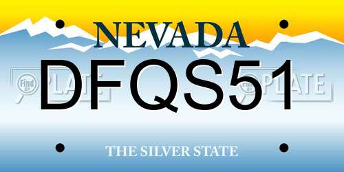 DFQS51 Nevada License Plate
