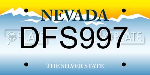 DFS997 Nevada License Plate