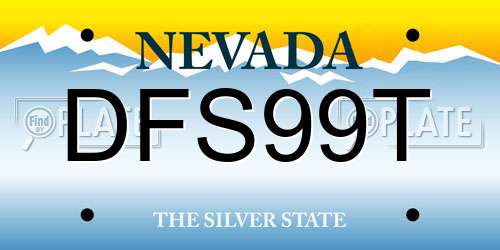DFS99T Nevada License Plate
