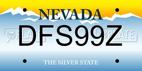 DFS99Z Nevada License Plate
