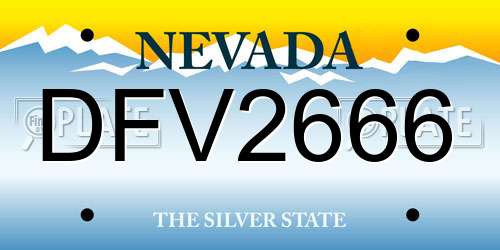 DFV2666 Nevada License Plate
