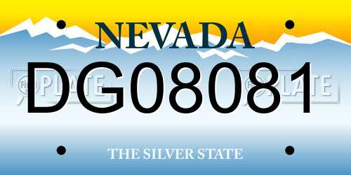 DG08081 Nevada License Plate