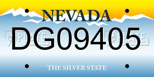 DG09405 Nevada License Plate
