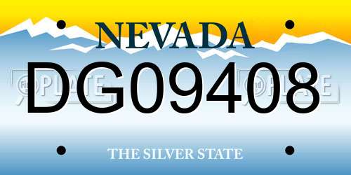 DG09408 Nevada License Plate
