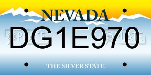 DG1E970 Nevada License Plate
