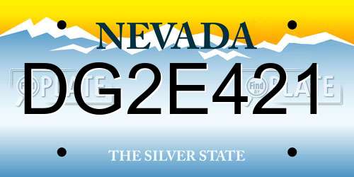 DG2E421 Nevada License Plate