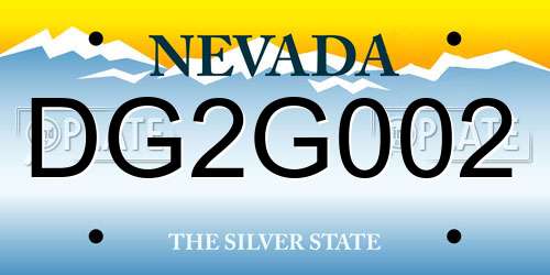 DG2G002 Nevada License Plate