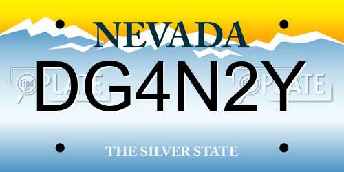 DG4N2Y Nevada License Plate
