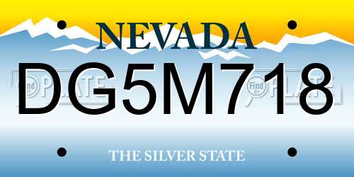 DG5M718 Nevada License Plate