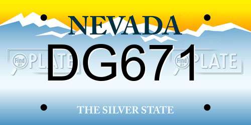 DG671 Nevada License Plate