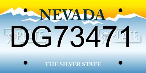 DG73471 Nevada License Plate