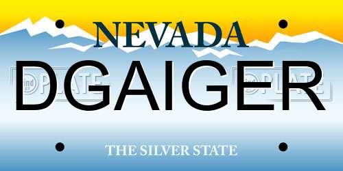DGAIGER Nevada License Plate
