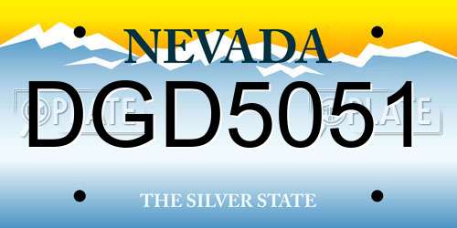 DGD5051 Nevada License Plate