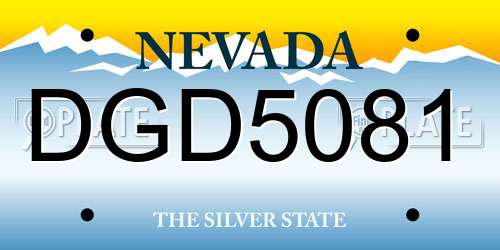 DGD5081 Nevada License Plate